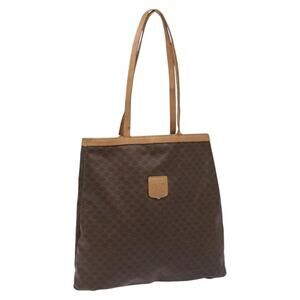 CELINE Macadam Canvas Tote Bag Pvc Brown